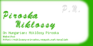 piroska miklossy business card